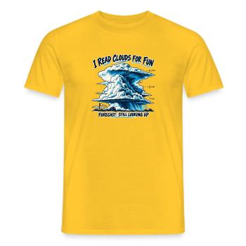 Cloud Watching – Ich lese Clouds zum Spaß - Männer T-Shirt - Gelb - Vorne - AI Model Male 178 dark (178cm)