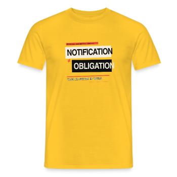 Benachrichtigung ≠ Verpflichtung – Digitale Grenzen - Männer T-Shirt - Gelb - Vorne - AI Model Male 178 dark (178cm)