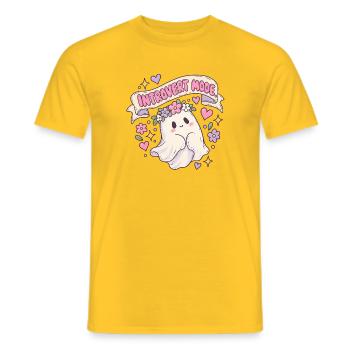 Introvert Mode Geist mit Blumenkranz - Männer T-Shirt - Gelb - Vorne - AI Model Male 178 dark (178cm)