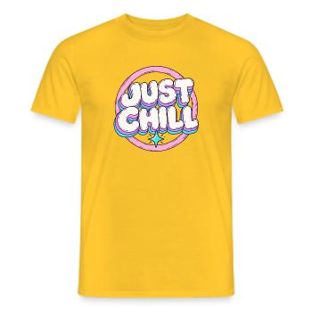 Just Chill Pastell Circle - Männer T-Shirt - Gelb - Vorne - AI Model Male 178 dark (178cm)