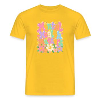 Mentale Gesundheit Blütenzauber - Männer T-Shirt - Gelb - Vorne - AI Model Male 178 dark (178cm)