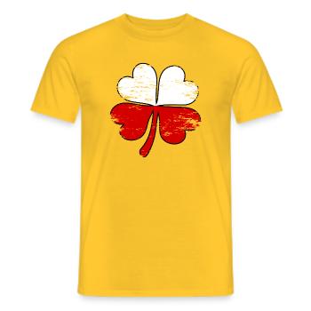 Polen Flagge Kleeblatt used - Männer T-Shirt - Gelb - Vorne - AI Model Male 178 dark (178cm)