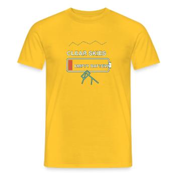 Astronomie — klarer Himmel, leere Batterie - Männer T-Shirt - Gelb - Vorne - AI Model Male 178 dark (178cm)