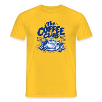 The Coffee Club – Fueled by Caffeine | Retro Kaffe - Männer T-Shirt - Gelb - Vorne - AI Model Male 178 dark (178cm)