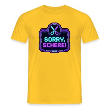 Sorry Schere Retro Arcade Game Over Pixel Shirt - Männer T-Shirt - Gelb - Vorne - AI Model Male 178 dark (178cm)