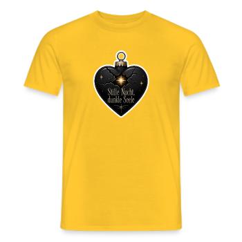 Stille Nacht dunkle Seele Weihnachtskugel Gothic - Männer T-Shirt - Gelb - Vorne - AI Model Male 178 dark (178cm)