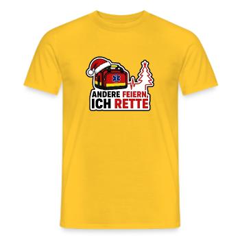 Andere feiern ich rette Rettungsdienst Weihnachten - Männer T-Shirt - Gelb - Vorne - AI Model Male 178 dark (178cm)