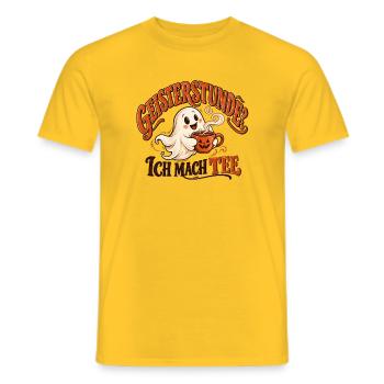 Geisterstunde? Ich mach Tee | Lustiges Halloween  - Männer T-Shirt - Gelb - Vorne - AI Model Male 178 dark (178cm)
