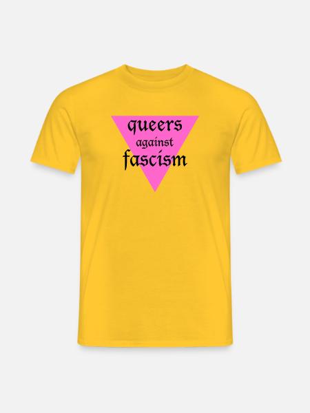 Schwule gegen den Faschismus - Männer T-Shirt - Gelb
