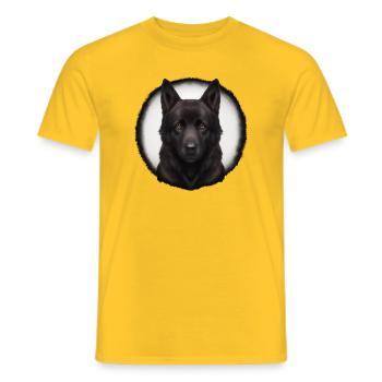 schwarz brauner schäferhund - Männer T-Shirt - Gelb - Vorne - AI Model Male 178 dark (178cm)