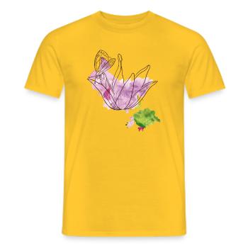 Blüte mit Insekt - Männer T-Shirt - Gelb - Vorne - AI Model Male 178 dark (178cm)