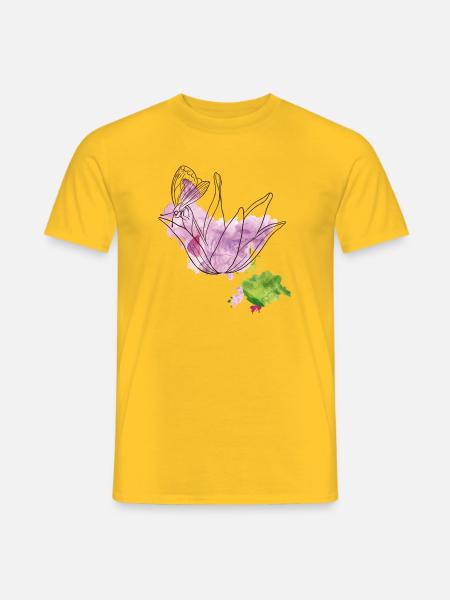 Blüte mit Insekt - Männer T-Shirt - Gelb