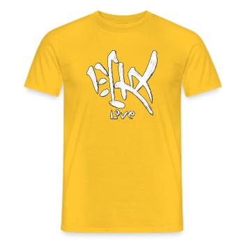 Liebes-Graffiti-Symbol: weiße Pinsel - Männer T-Shirt - Gelb - Vorne - AI Model Male 178 dark (178cm)
