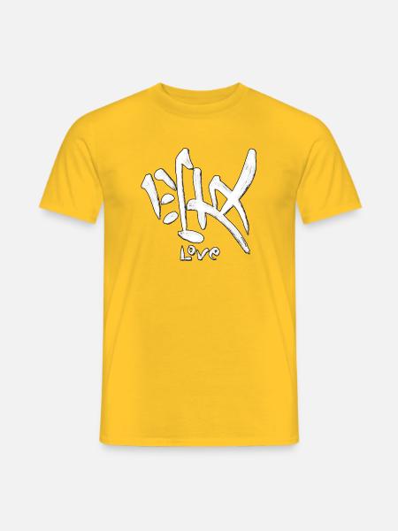 Liebes-Graffiti-Symbol: weiße Pinsel - Männer T-Shirt - Gelb