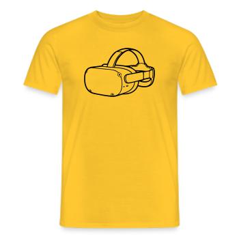 VR Brille Headset Grafik - Männer T-Shirt - Gelb - Vorne - AI Model Male 178 dark (178cm)