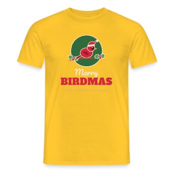 Fröhliche Vogel Kardinal Weihnachtshut Weihnachtsvogel - Männer T-Shirt - Gelb - Vorne - AI Model Male 178 dark (178cm)