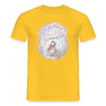Süßes Fuchsmädchen selektiv sozial - Männer T-Shirt - Gelb - Vorne - AI Model Male 178 dark (178cm)