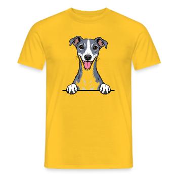 Whippet - Männer T-Shirt - Gelb - Vorne - AI Model Male 178 dark (178cm)