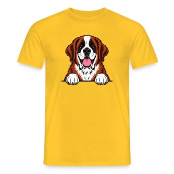 Bernhardiner - Männer T-Shirt - Gelb - Vorne - AI Model Male 178 dark (178cm)