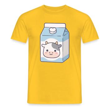 Milch - Männer T-Shirt - Gelb - Vorne - AI Model Male 178 dark (178cm)