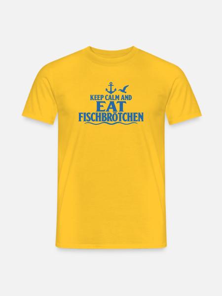 Fischbrötchen – Keep Calm an der Küste - Männer T-Shirt - Gelb