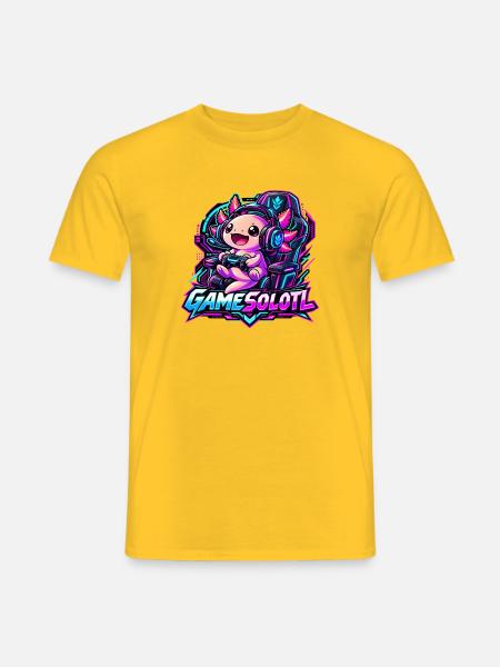  Gamesolotl Axolotl Spieler Cyberpunk - Männer T-Shirt - Gelb