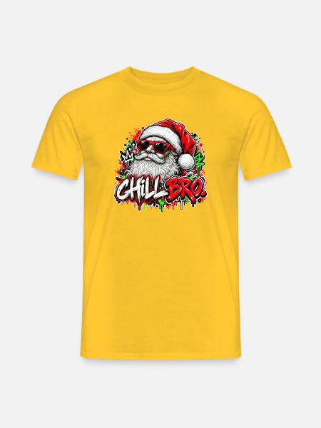 Chill Bro Entspannter Weihnachtsmann Mit - Männer T-Shirt - Gelb