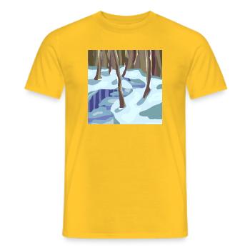 Pastell-Stil Winterwald - Männer T-Shirt - Gelb - Vorne - AI Model Male 178 dark (178cm)