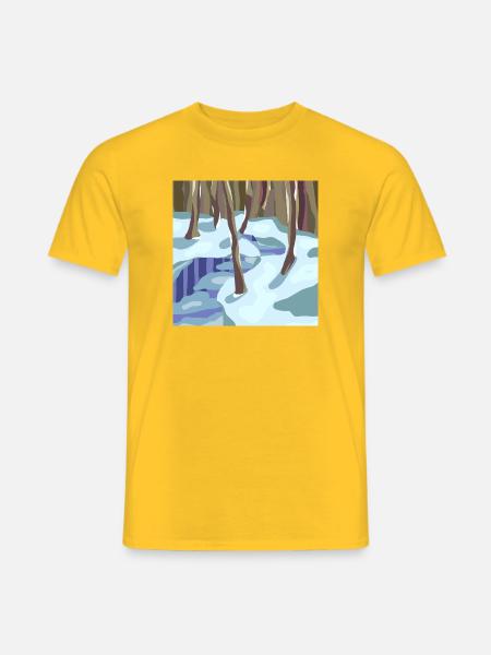 Pastell-Stil Winterwald - Männer T-Shirt - Gelb