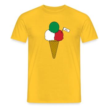 Italy Flag Eiscreme cream - Männer T-Shirt - Gelb - Vorne - AI Model Male 178 dark (178cm)