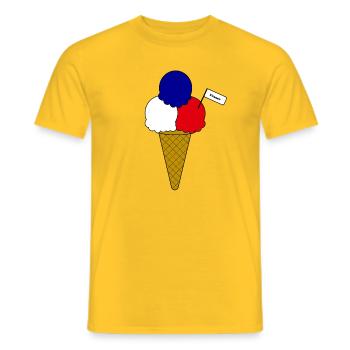 Französich France Flag Eiscreme - Männer T-Shirt - Gelb - Vorne - AI Model Male 178 dark (178cm)