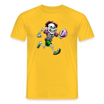 Skelett Rugby - Männer T-Shirt - Gelb - Vorne - AI Model Male 178 dark (178cm)
