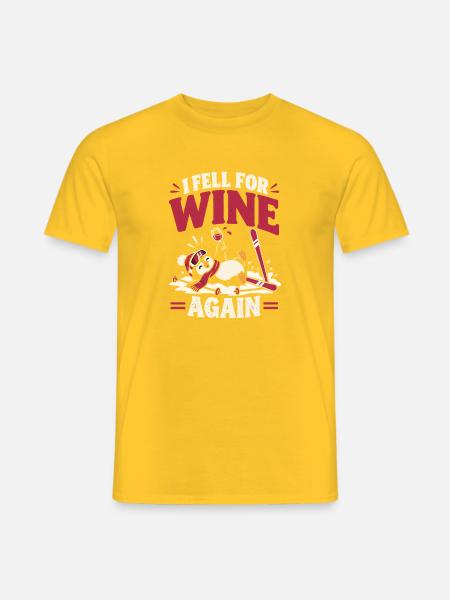Skifahrer Wein Après Ski Winterspaß - Männer T-Shirt - Gelb
