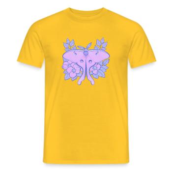 Pastell-Mond-Motte und Hibiskus-Floral - Männer T-Shirt - Gelb - Vorne - AI Model Male 178 dark (178cm)
