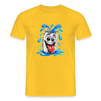 Spritzender Dosenfreund - Männer T-Shirt - Gelb - Vorne - AI Model Male 178 dark (178cm)
