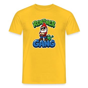 Rentner Gang - cooler Gartenzwerg - Männer T-Shirt - Gelb - Vorne - AI Model Male 178 dark (178cm)
