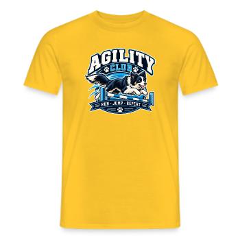 Agility Hund Club Sprung über Hürde - Männer T-Shirt - Gelb - Vorne - AI Model Male 178 dark (178cm)