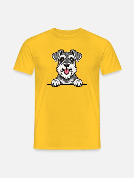 Zwergschnauzer - Männer T-Shirt - Gelb
