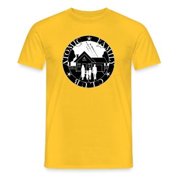 Familie im Kosmischen Haus - Männer T-Shirt - Gelb - Vorne - AI Model Male 178 dark (178cm)