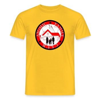 Rocket-Familie über dem Haus - Männer T-Shirt - Gelb - Vorne - AI Model Male 178 dark (178cm)