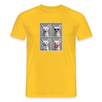 Wüstenfuchs Fennek - Männer T-Shirt - Gelb - Vorne - AI Model Male 178 dark (178cm)