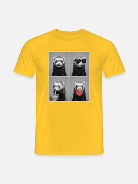 Ferret Frettchen - Männer T-Shirt - Gelb