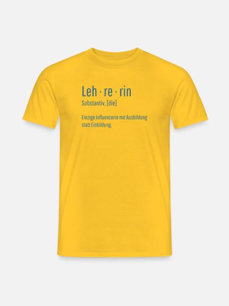 Lehrerin Substantiv Influencerin Schule Geschenk - Männer T-Shirt - Gelb