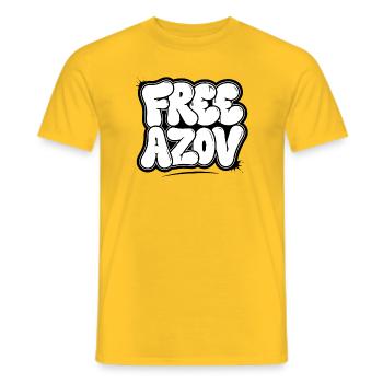 Free Azov – Blasen-Graffiti - Männer T-Shirt - Gelb - Vorne - AI Model Male 178 dark (178cm)