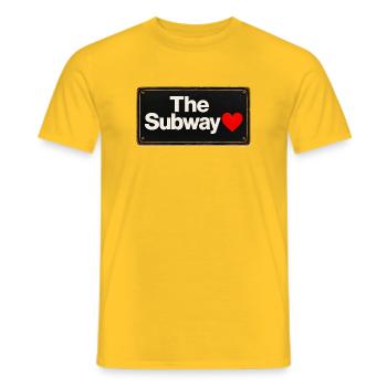 Subway Heart Retro-Schild - Männer T-Shirt - Gelb - Vorne - AI Model Male 178 dark (178cm)