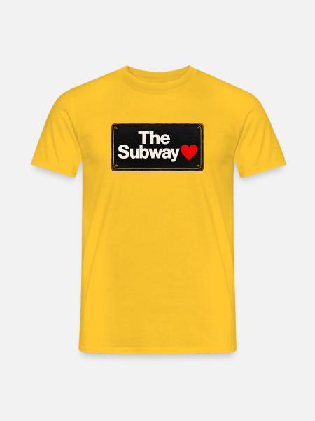 Subway Heart Retro-Schild - Männer T-Shirt - Gelb