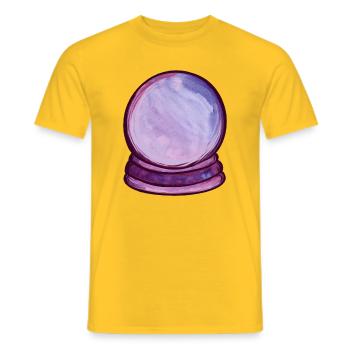 Violette Orb Aquarellkugel - Männer T-Shirt - Gelb - Vorne - AI Model Male 178 dark (178cm)