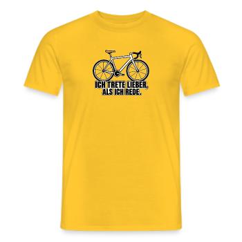 Ich trete lieber Fahrrad - Männer T-Shirt - Gelb - Vorne - AI Model Male 178 dark (178cm)