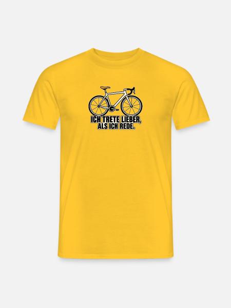 Ich trete lieber Fahrrad - Männer T-Shirt - Gelb