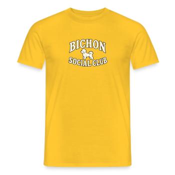 Bichon Social Club - Männer T-Shirt - Gelb - Vorne - AI Model Male 178 dark (178cm)